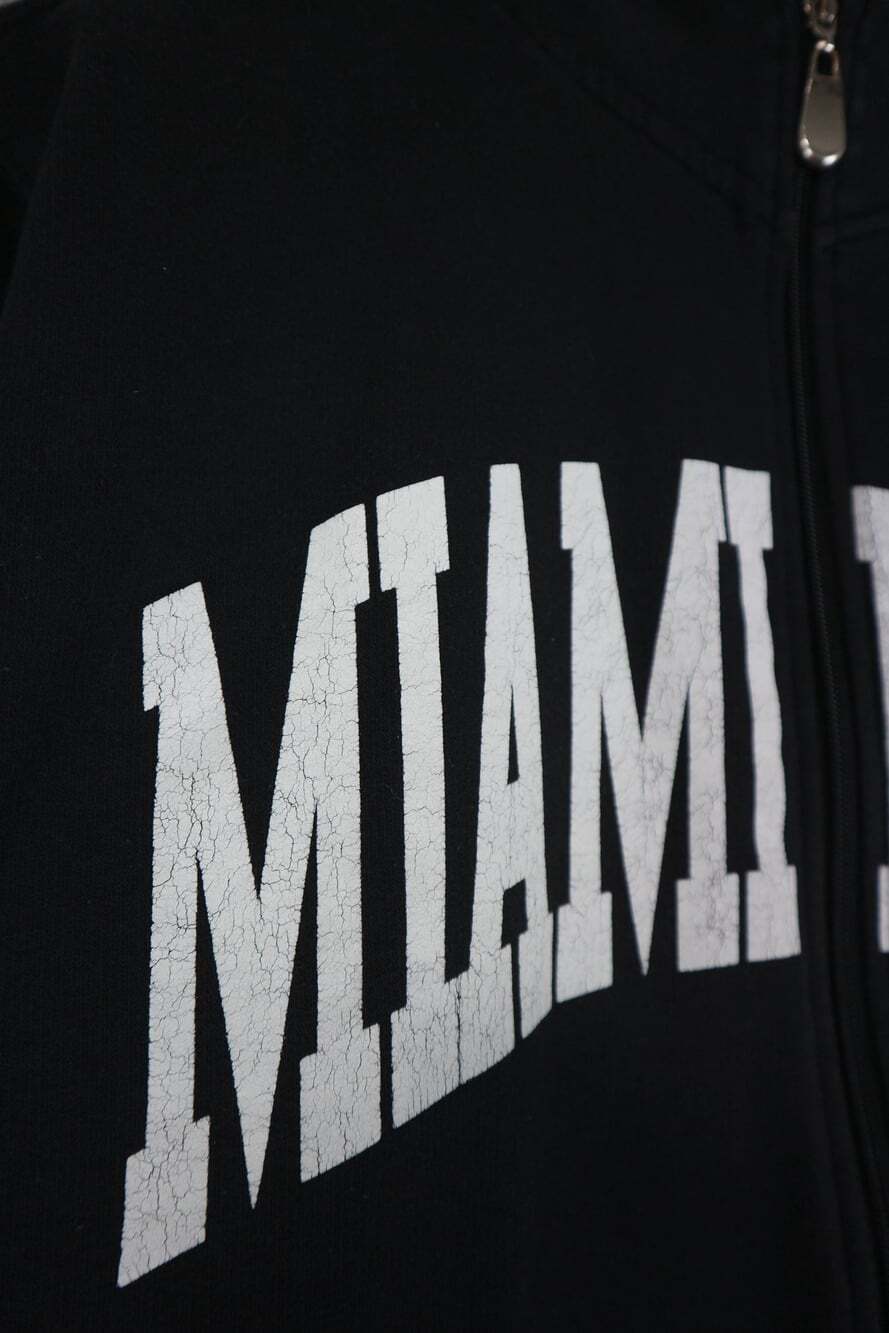 Miami Beach Florida Track Zip Up Jacket Cotton Mens Medium Y2K - Picture 3 of 7